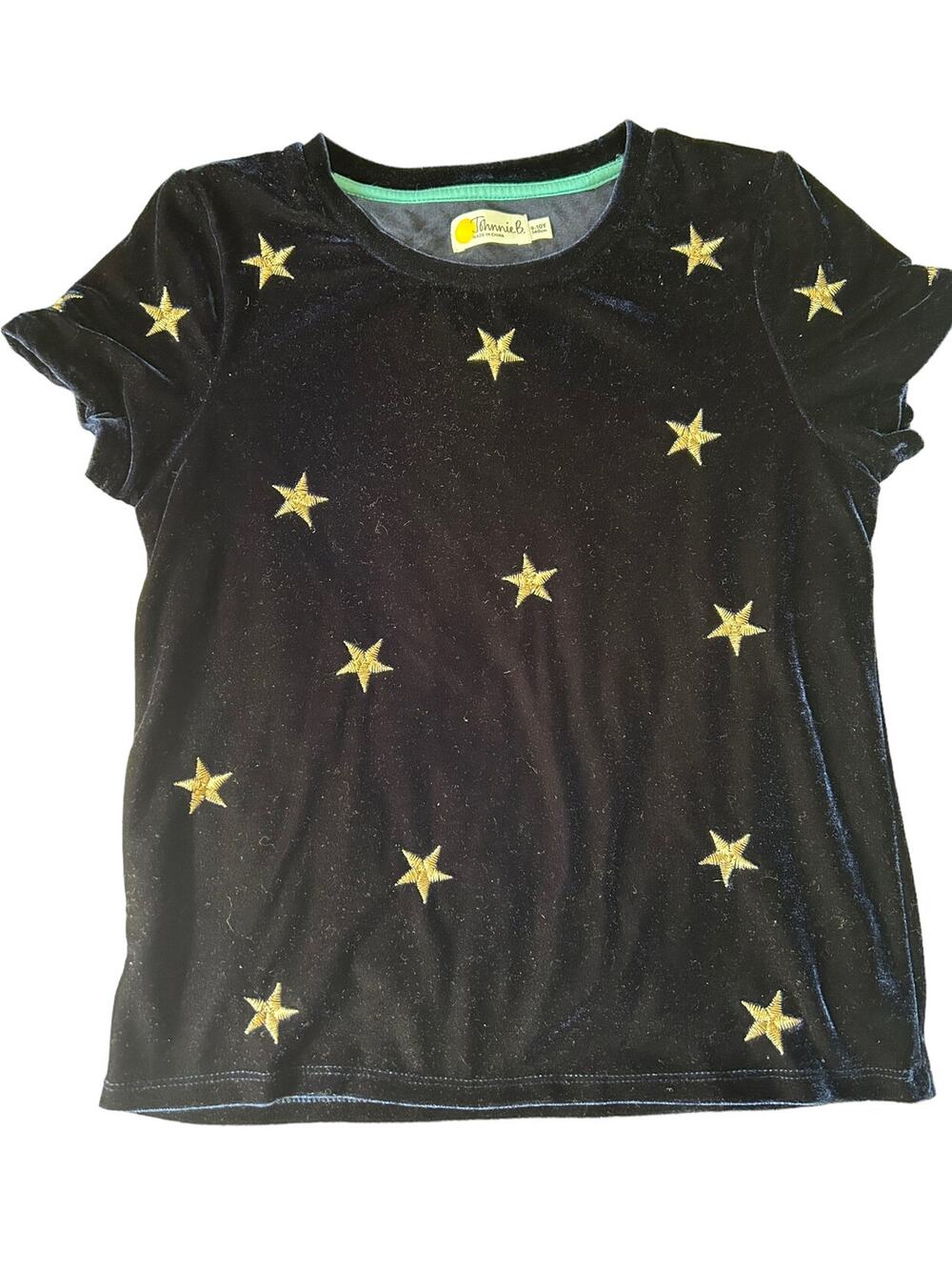 Johnnie B Mini Boden Navy Stars Velour Shirt size 9-10